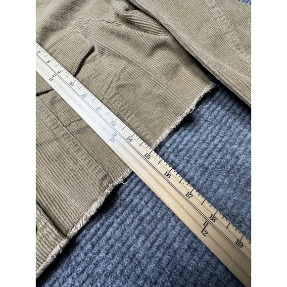 Windsor Cropped Jacket Womens Small Brown Corduroy Button Front Raw Hem Short - Picture 2 of 6